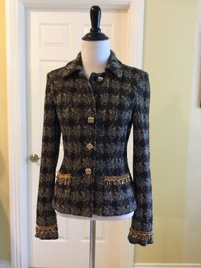 St. John Couture Embellished Tweed Jacket